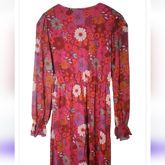 Pink Lily Women's Floral Rose Maxi Dress Cottagecore Soft Girl Balletcore Small - Picture 5 of 10